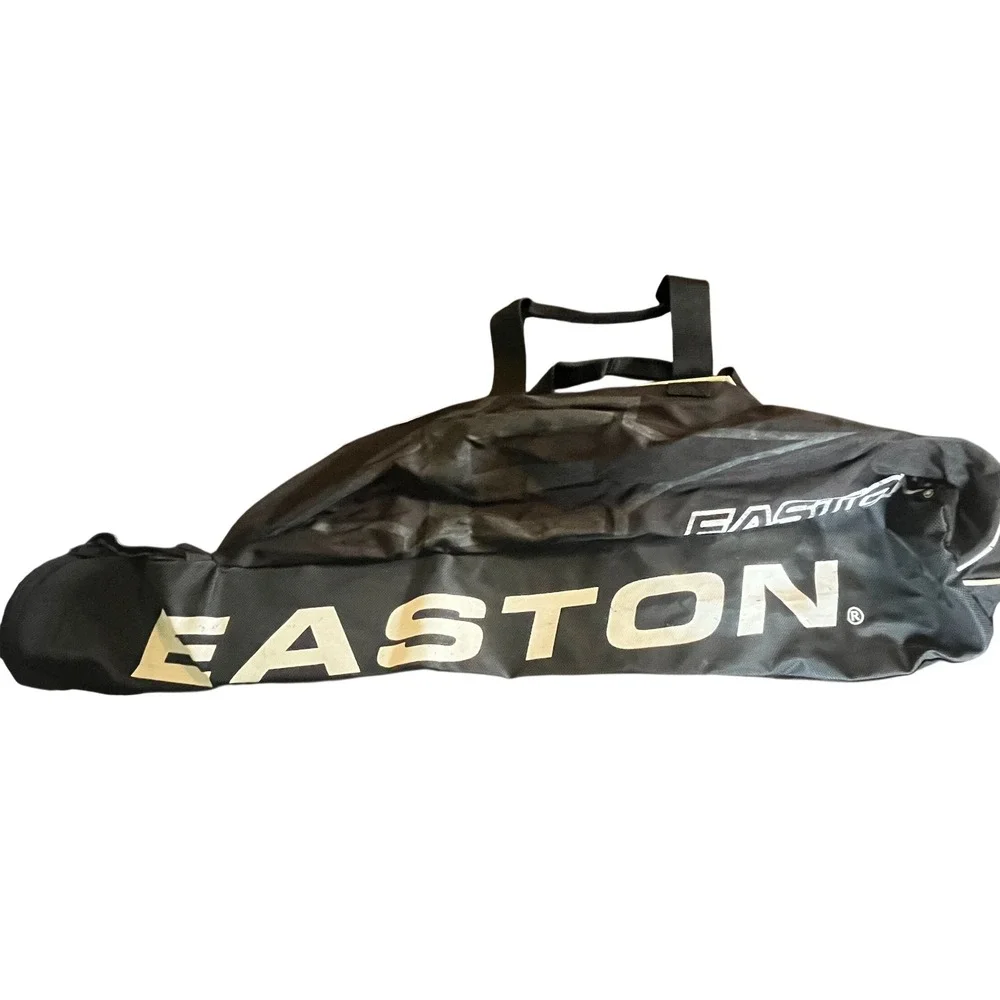 Easton Baseball Bat Bag Black Nylon Equipment Carrier Large Logo White Piping